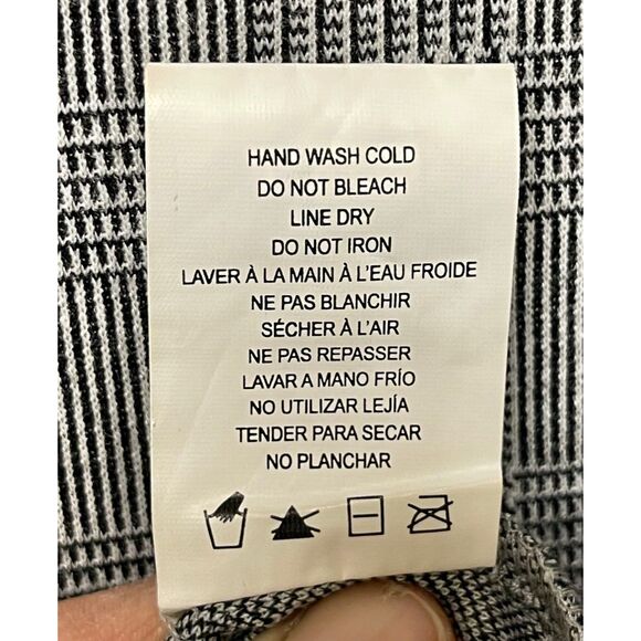 NEIMAN MARCUS Glen Plaid Layered Bell Sleeve Midi Dress, Sz 10 - Picture 9 of 9